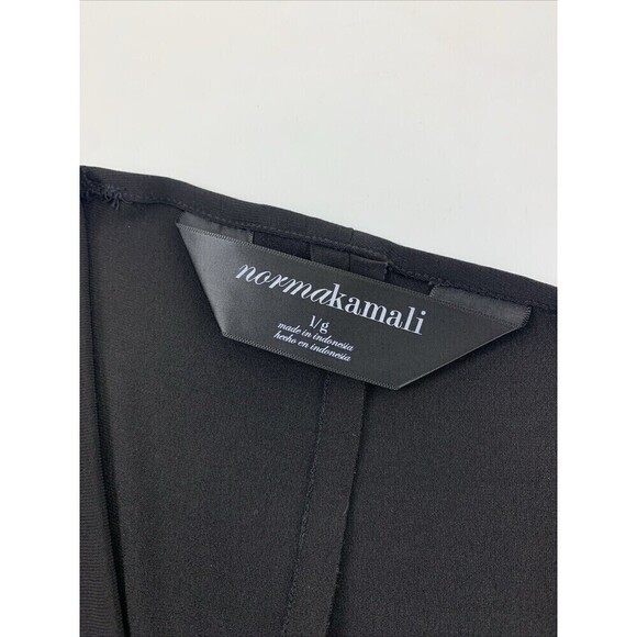 Norma Kamali Black Sleeveless Dress Deep V-Neck Flare Stretch Knee Womens Large - Picture 8 of 12